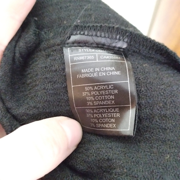 Cupcakes and Cashmere Black Madora Jeweled Neckline Waffle Knit Dress Size Small - Picture 12 of 12